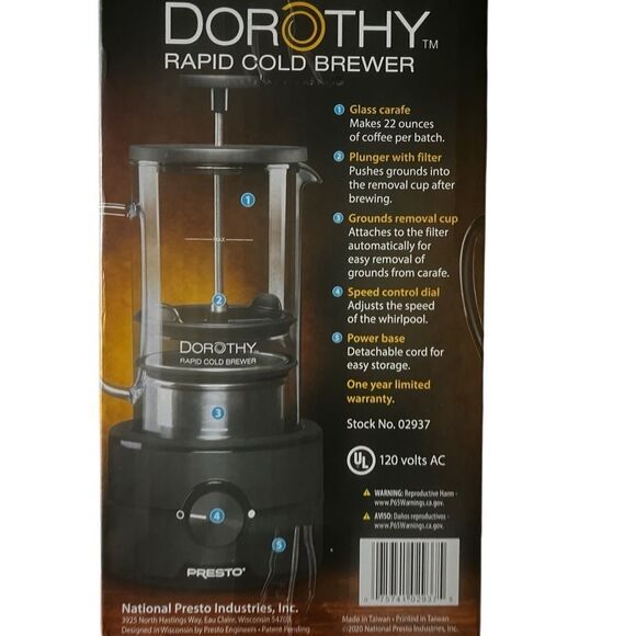 Presto Dorothy Rapid Cold Brew Coffee Maker Easy to Use & Clean - Picture 7 of 7